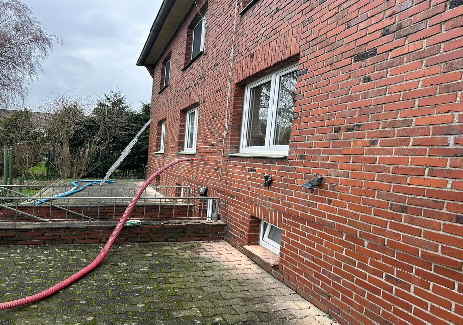 Einblasdmmung an einer Fassade in Alsdorf